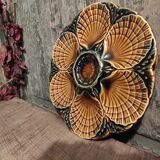 Vintage French majolica oyster plate from Sarreguemines