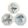 Three flat plates made of ironstone - English earthenware