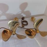 Lot de 2 lampes Hollywood Regency, années 1960/70, en laiton