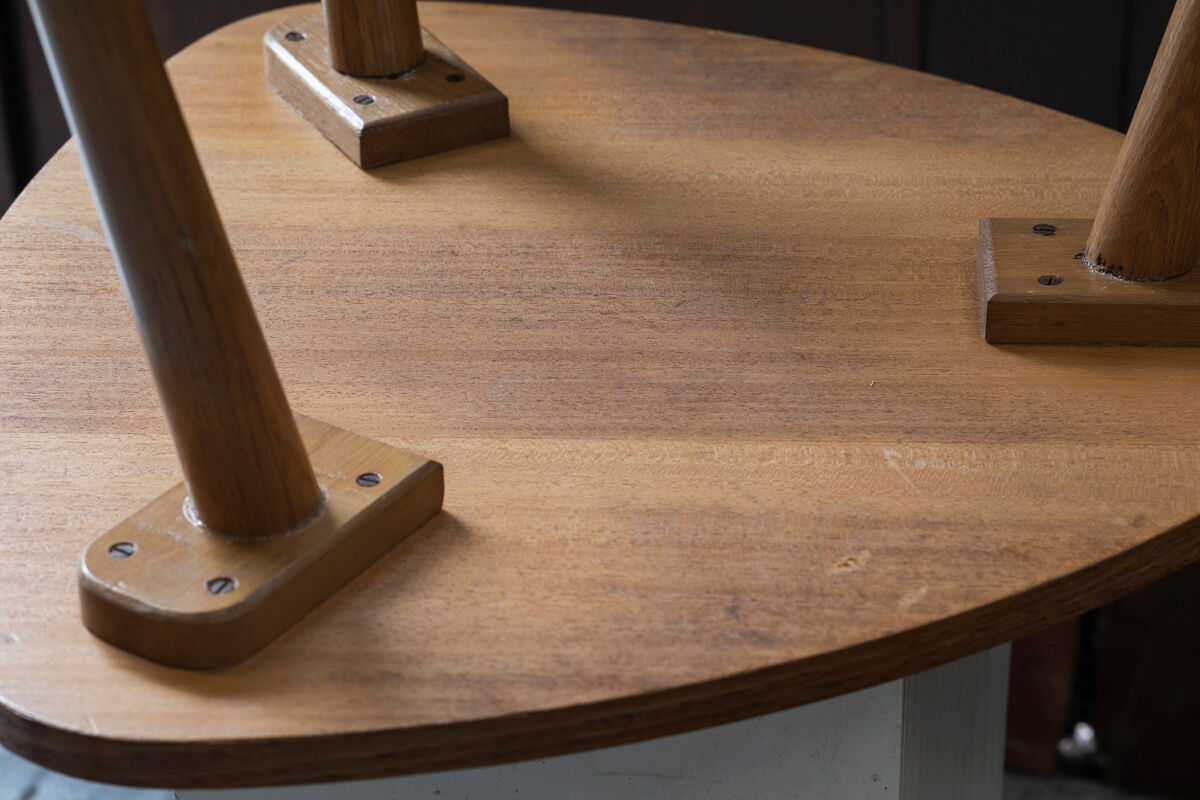 Triangular side table by Cees Braakman for Pastoe, Dutch design, 1960s