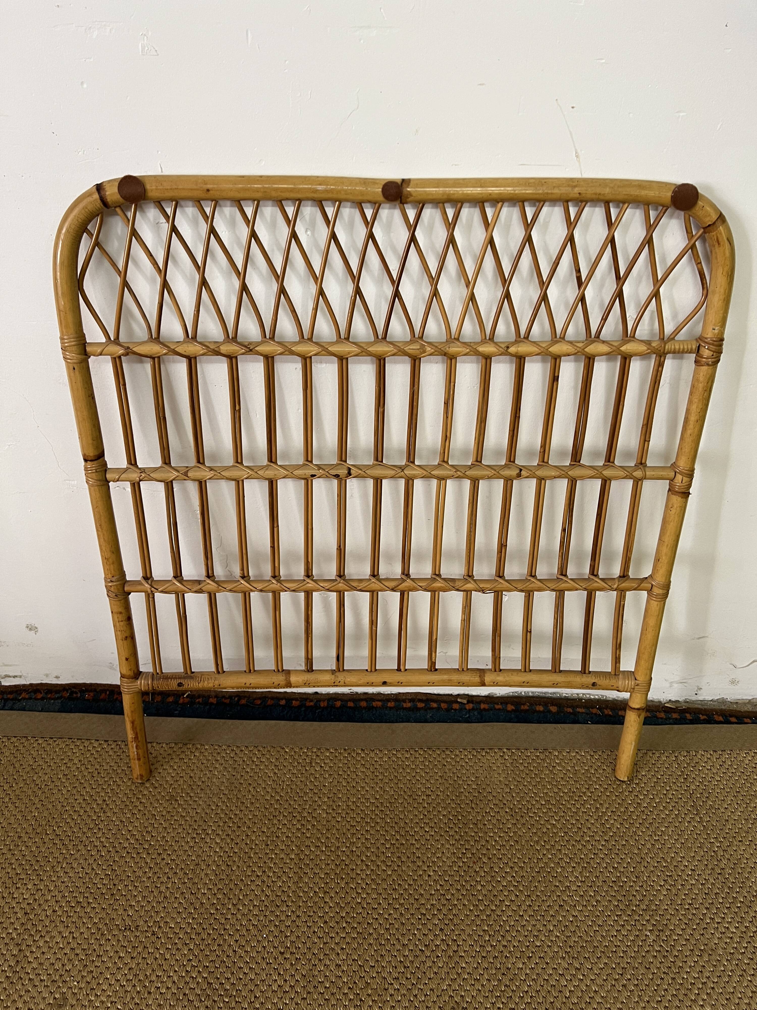 Vintage bamboo and rattan headboard