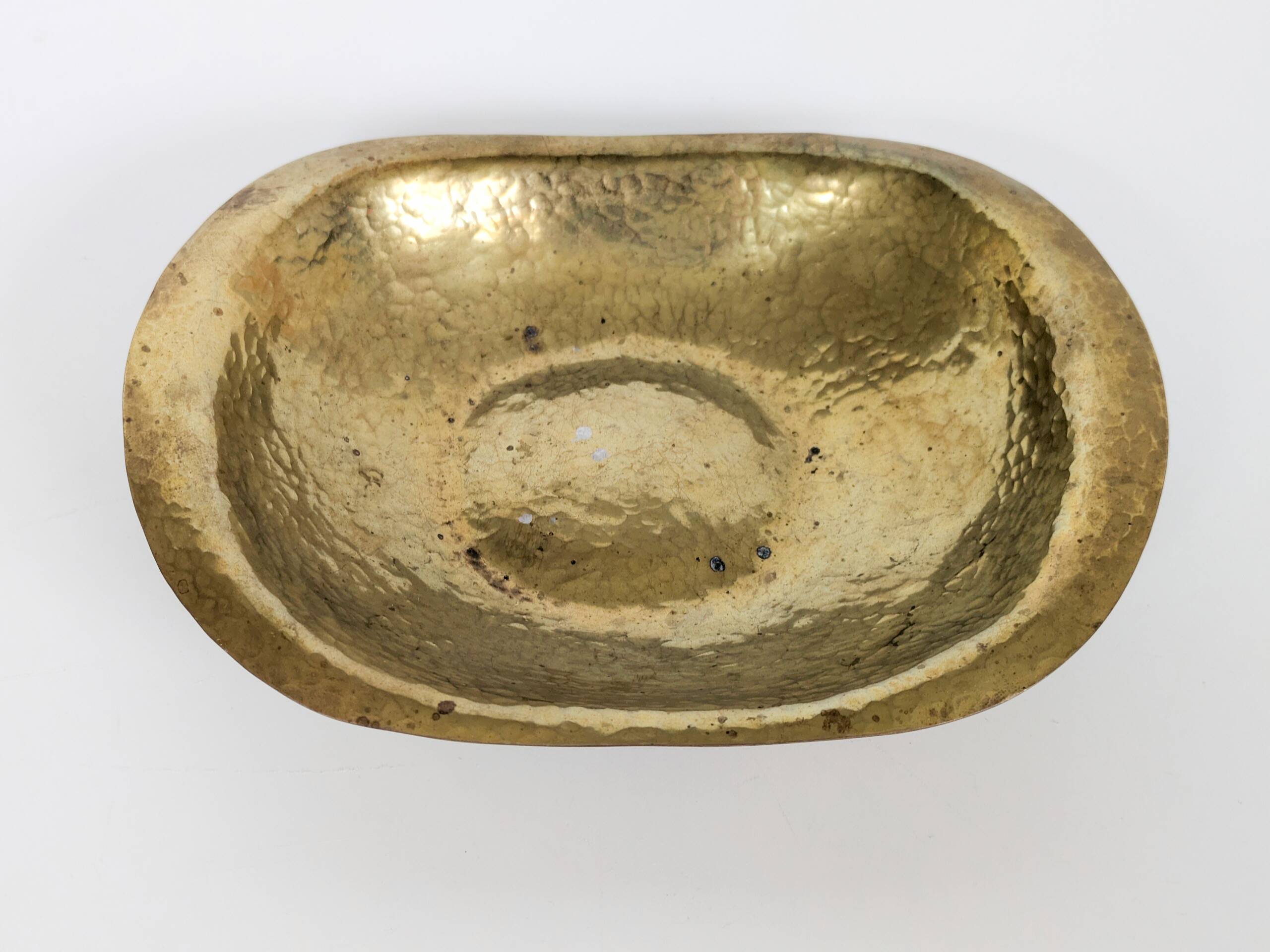 Vintage Hammered Brass Bowl Soap Dish Decorative Catchall Boho