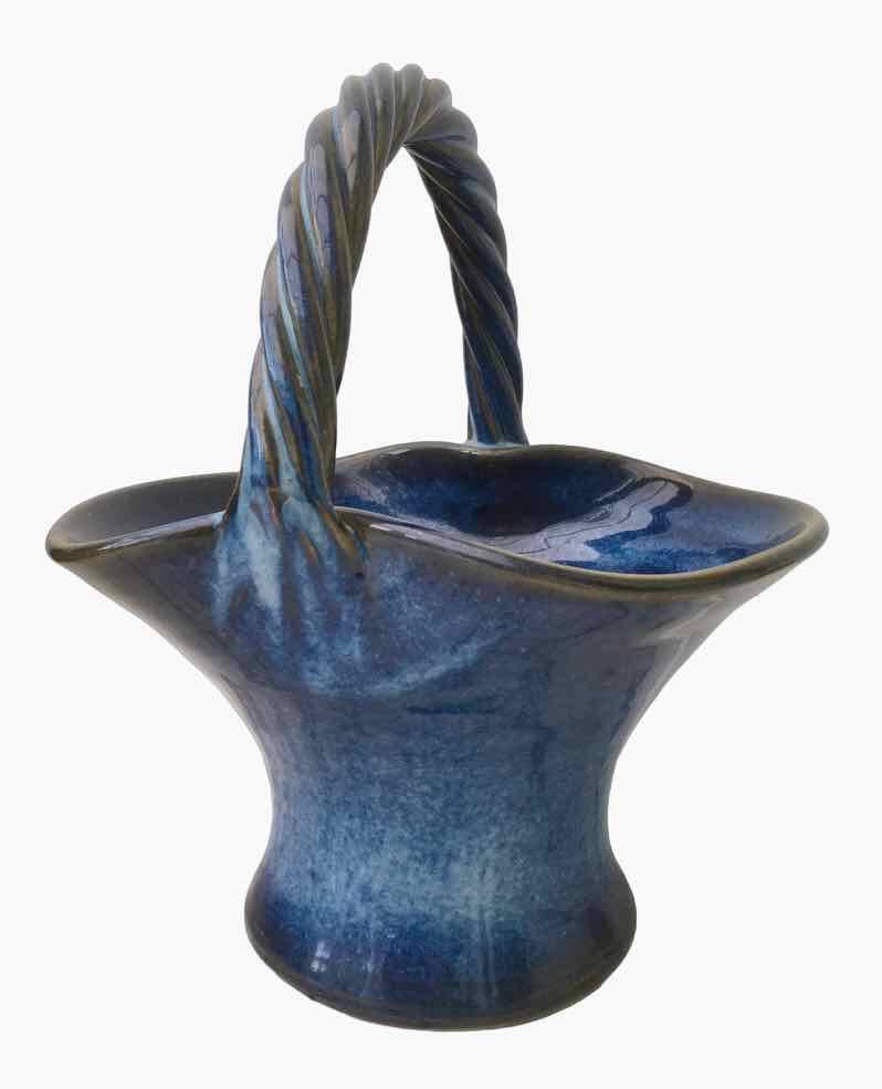 Basket pot cover, Vintage ceramic