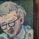 Gouache on framed cardboard "Old man with glasses", V. Lod (20th century)