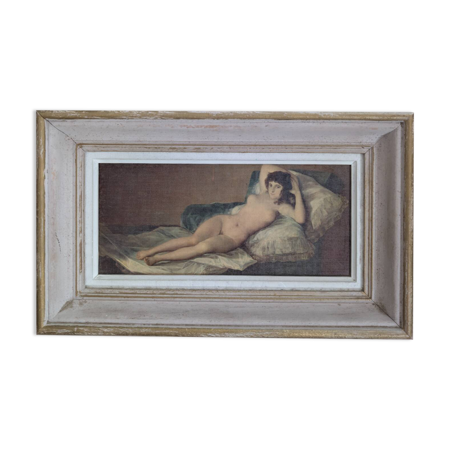 Reproduction ancienne sur toile "La maja nue" de Goya