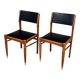 2 chaises vintage en bois et skaï