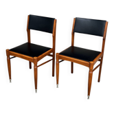 2 chaises vintage en bois et skaï