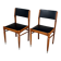 2 chaises vintage en bois et skaï