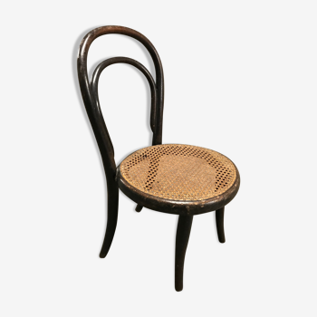 Tuna kid's chair and vintage black wood caning