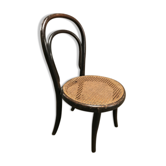 Tuna kid's chair and vintage black wood caning
