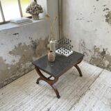 Empire style marble and mahogany coffee table