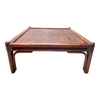 Square rattan coffee table