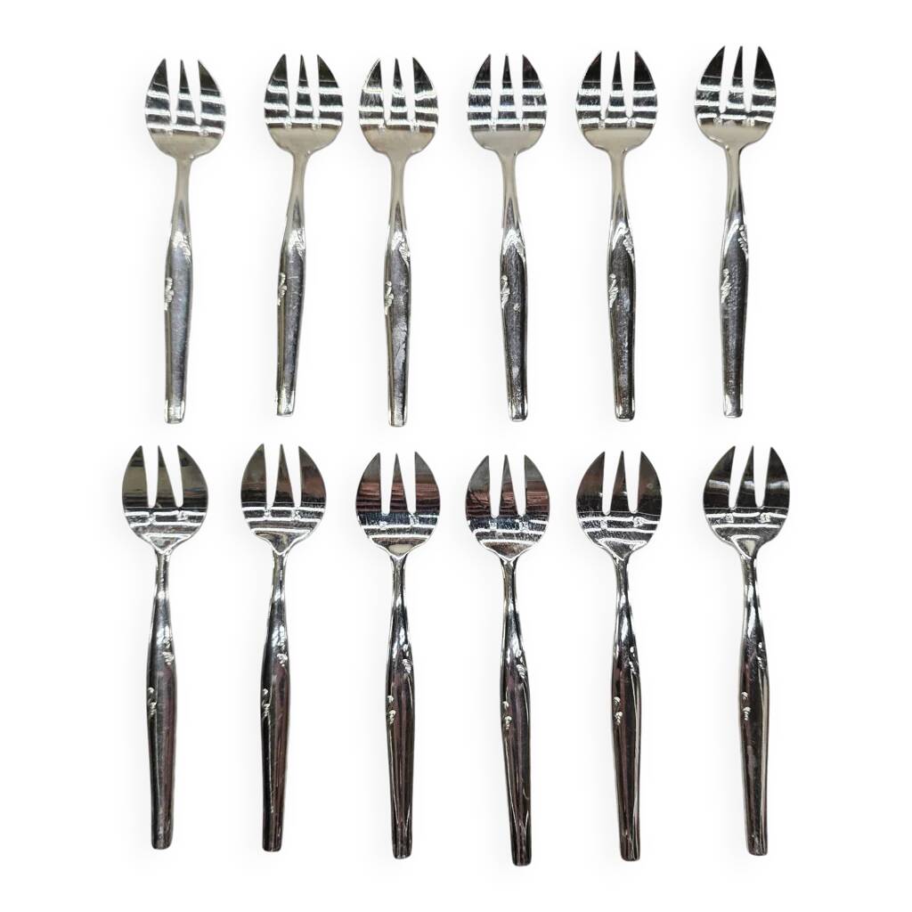 Ménagère 12 fourchettes à dessert en métal argenté