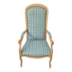 Fauteuil cabriolet / style Louis Philippe en parfait état – Tissu écossais