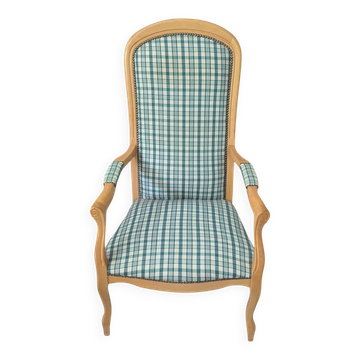 Fauteuil cabriolet / style Louis Philippe en parfait état – Tissu écossais