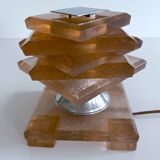Art Deco Lamp by Maison Desny, Chrome Glass