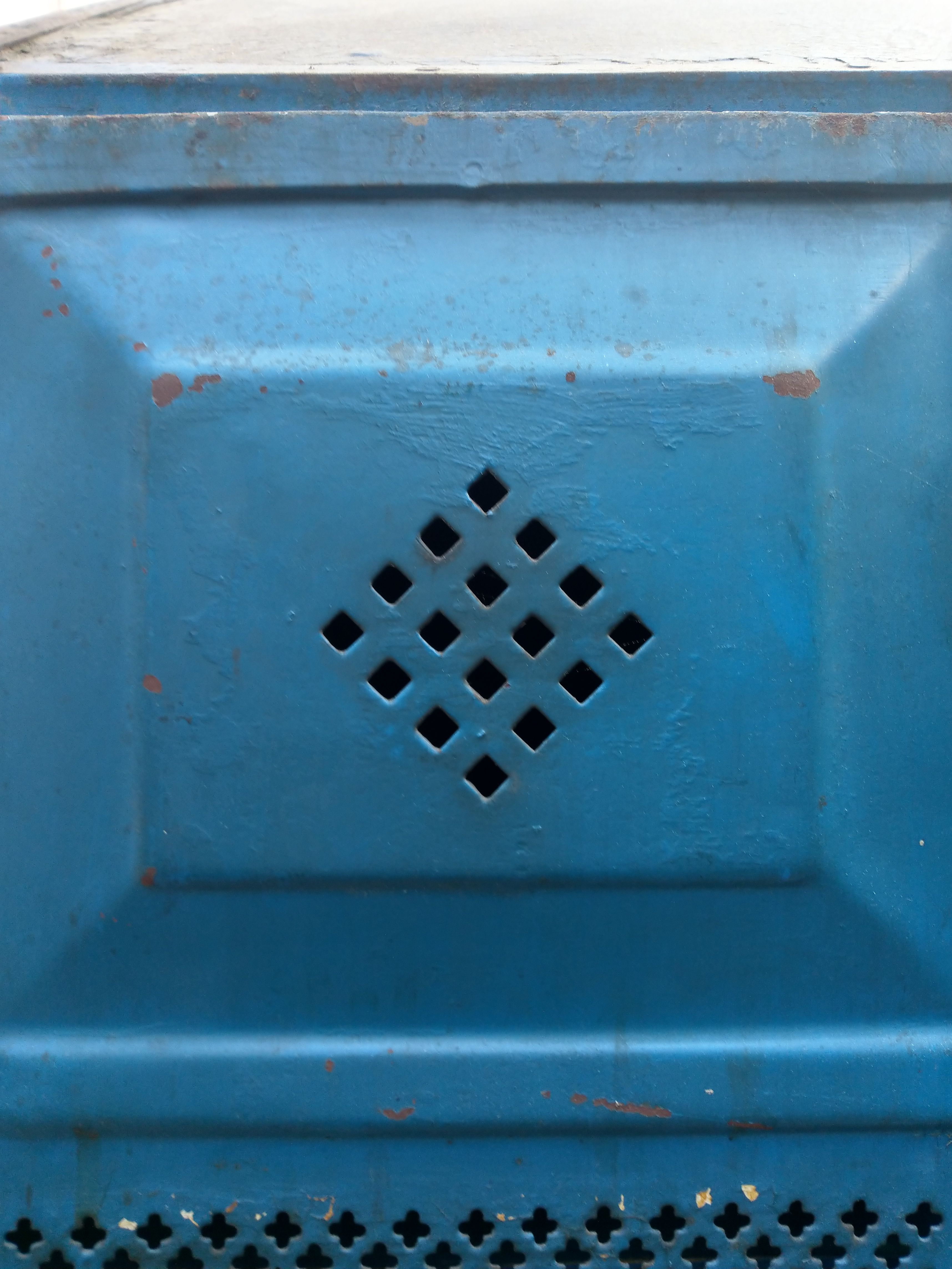 Vintage blue industrial cabinet, original condition, 1930s
