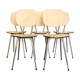 Set of 5 chairs in formica "tublac" print white birch wood