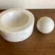 Space Age XXL ashtray in white marble, Italian design 1970.