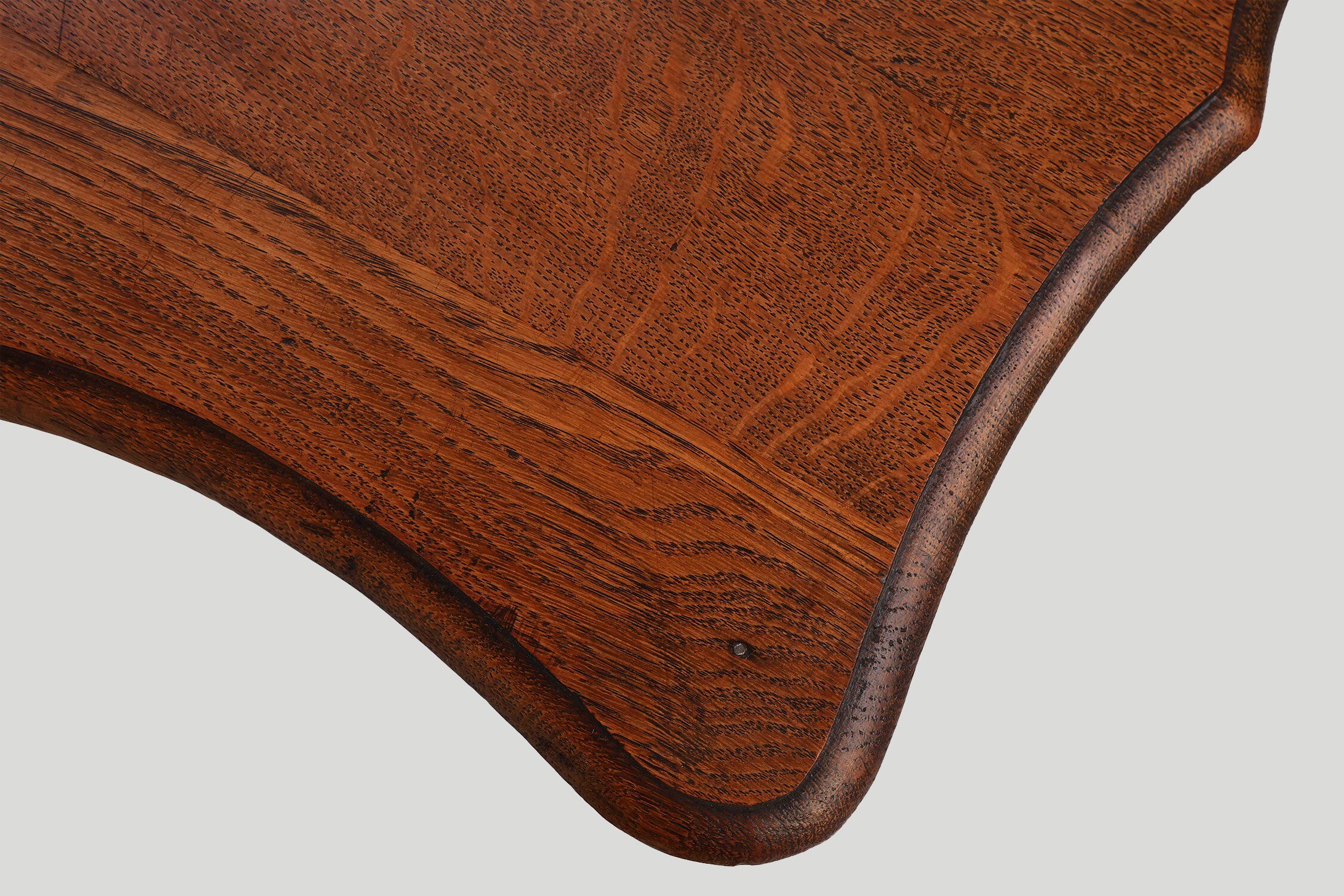 French Art Deco Side Table in Full Oak, 1920