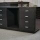 Set of 2 smoked mirrored dressing tables/jewelry counters with drawers 1970s