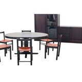 Table and 6 chairs mod. ibisco, 70's/80's
