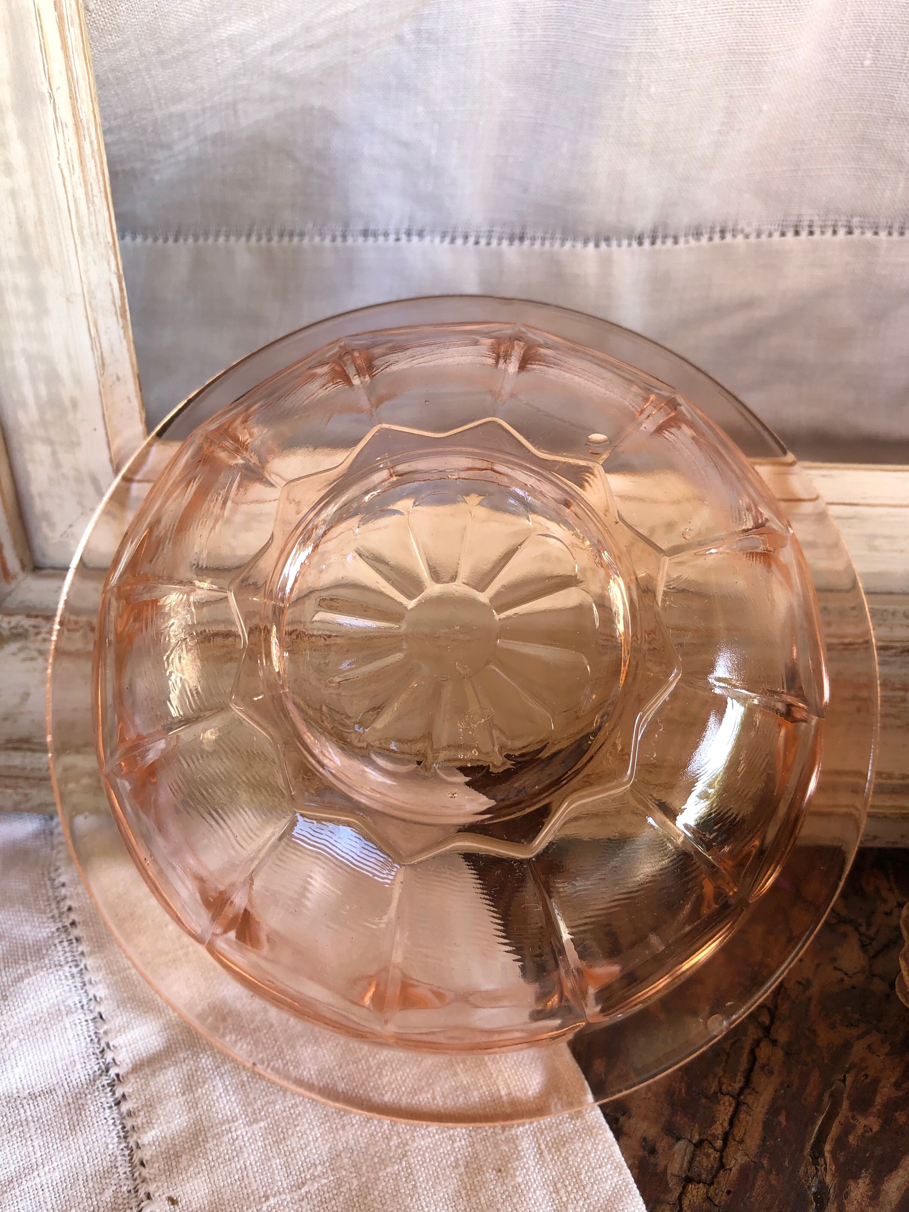 Pink glass candy box