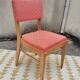 Set 6 chaises vintage structure chêne assise et dossier rouges