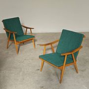 Pair of Thonet Boomerang armchairs by Antonin Suman for TON 1960