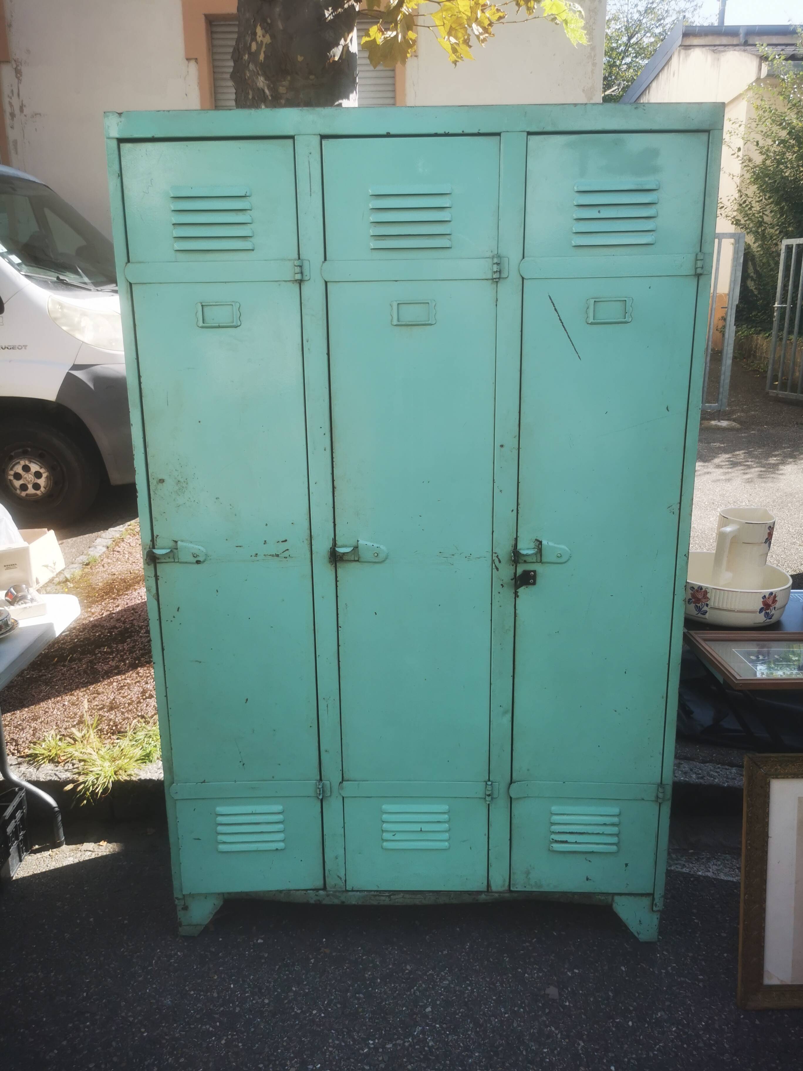 Vintage metal locker cabinet