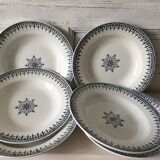 6 assiettes creuses Saint Amand - Décor bleu 4017 modèle Primax