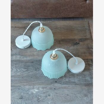 Pair vintage pendant lamp