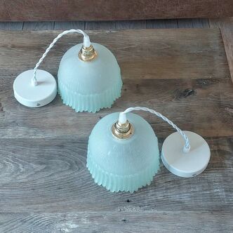 Pair vintage pendant lamp