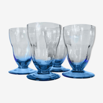 4 verres bleu myosotis