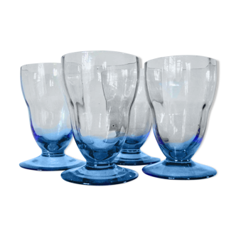 4 verres bleu myosotis