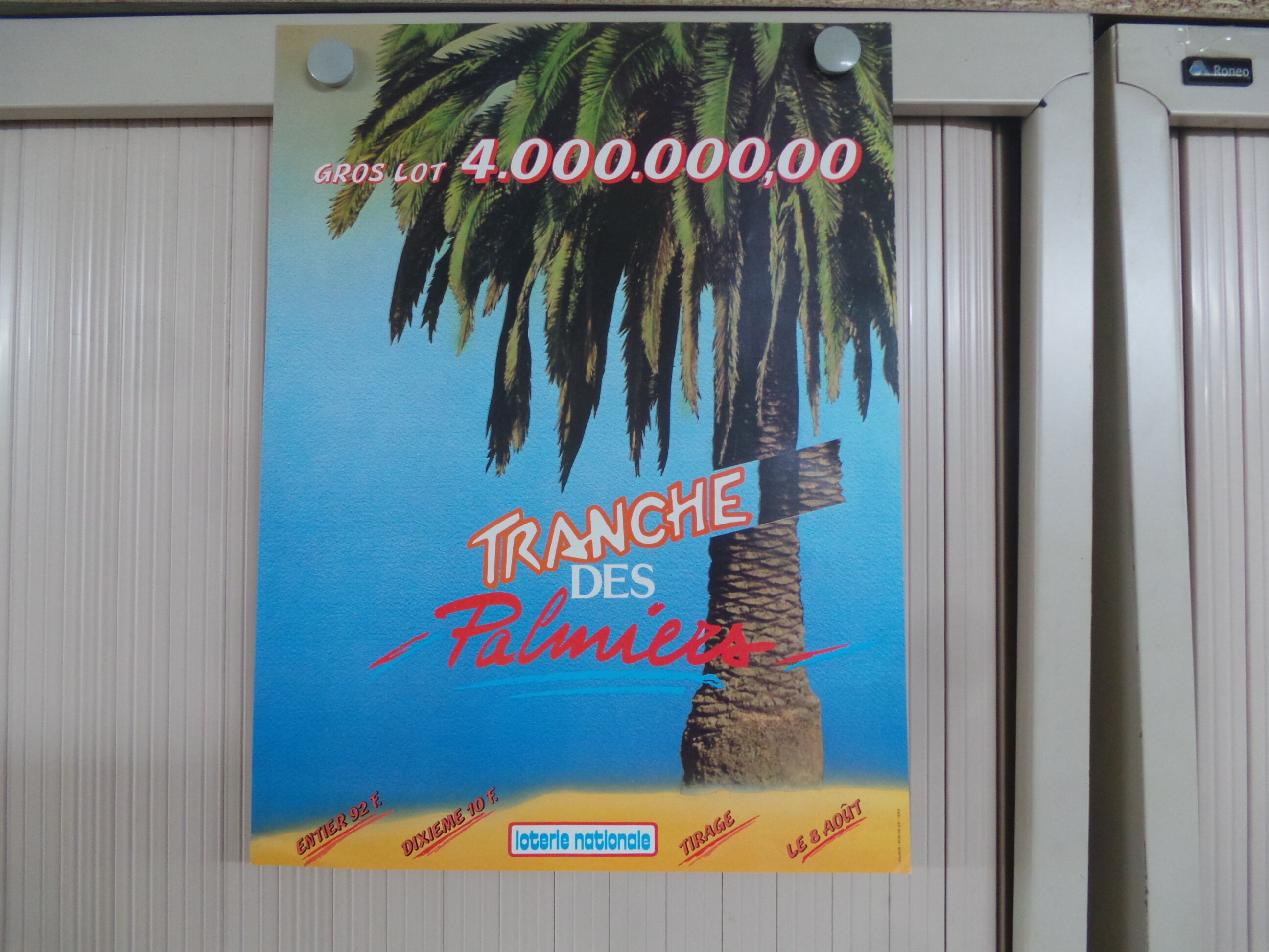 Original National Lottery Palm Slice Poster 1984