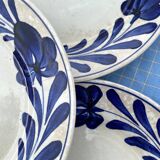Cobalt blue floral deep plates from Lunéville.