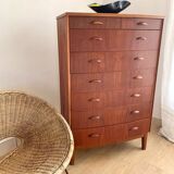 Danish 8-drawer chest of drawers in teak