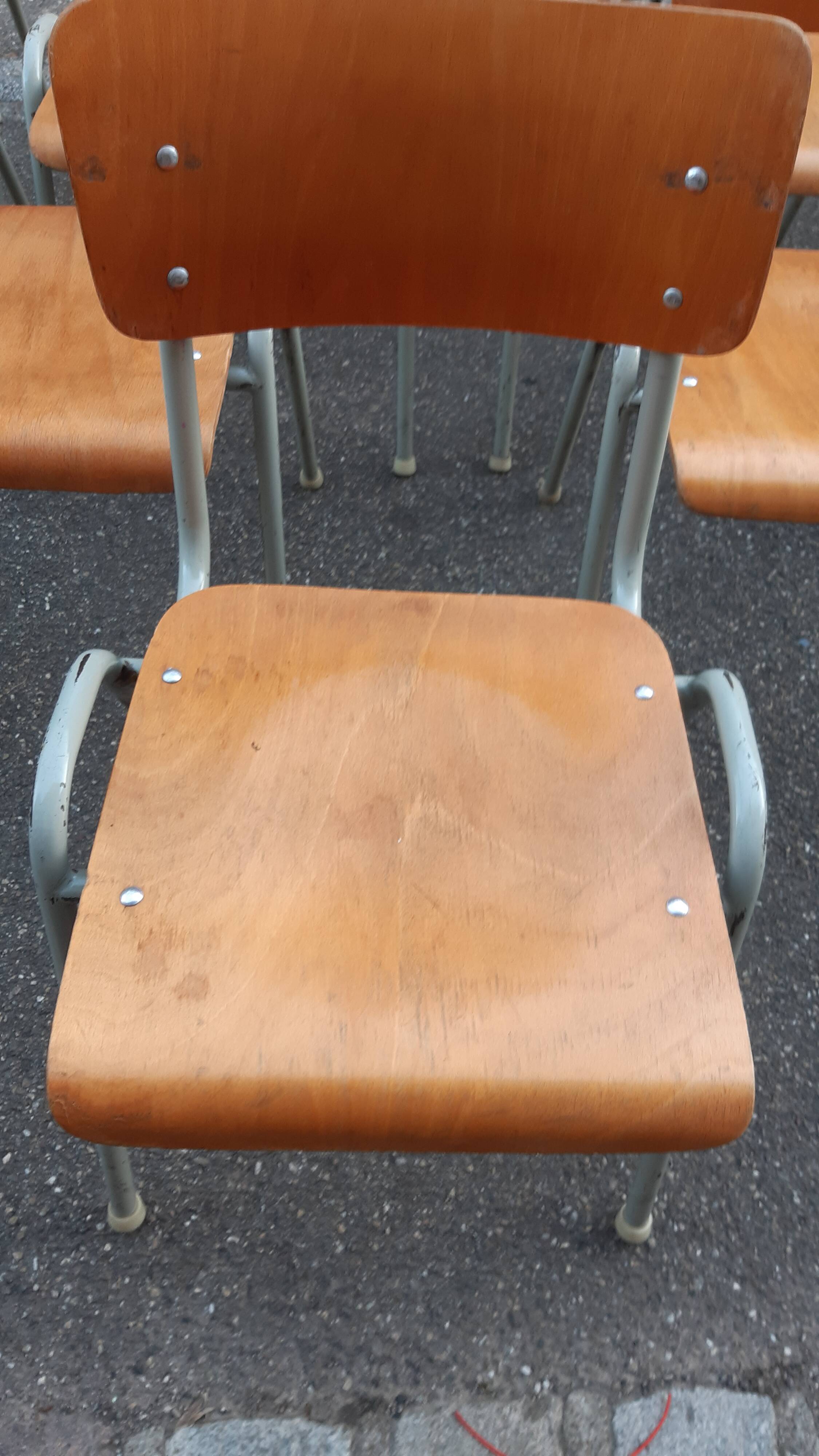 Set of 12 vintage industrial chairs