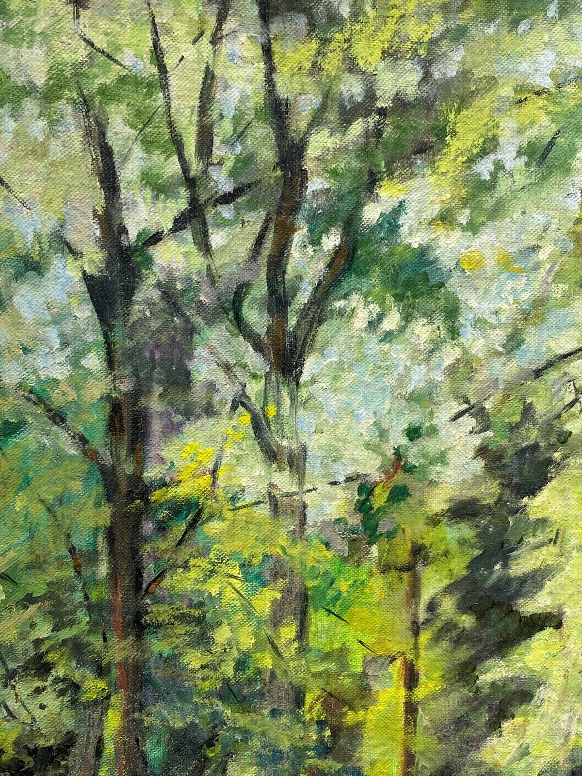 Huile sur carton par alice warder xxe sous bois