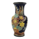 Large multicoloured ceramic vase with floral decoration signed NT.