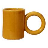 Handmade Mustard Yellow Round Handled Coffee Cup