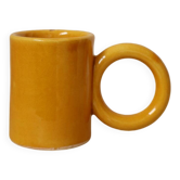 Handmade Mustard Yellow Round Handled Coffee Cup