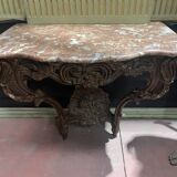 Louis XV console in carved and patinated wood, 18th century period