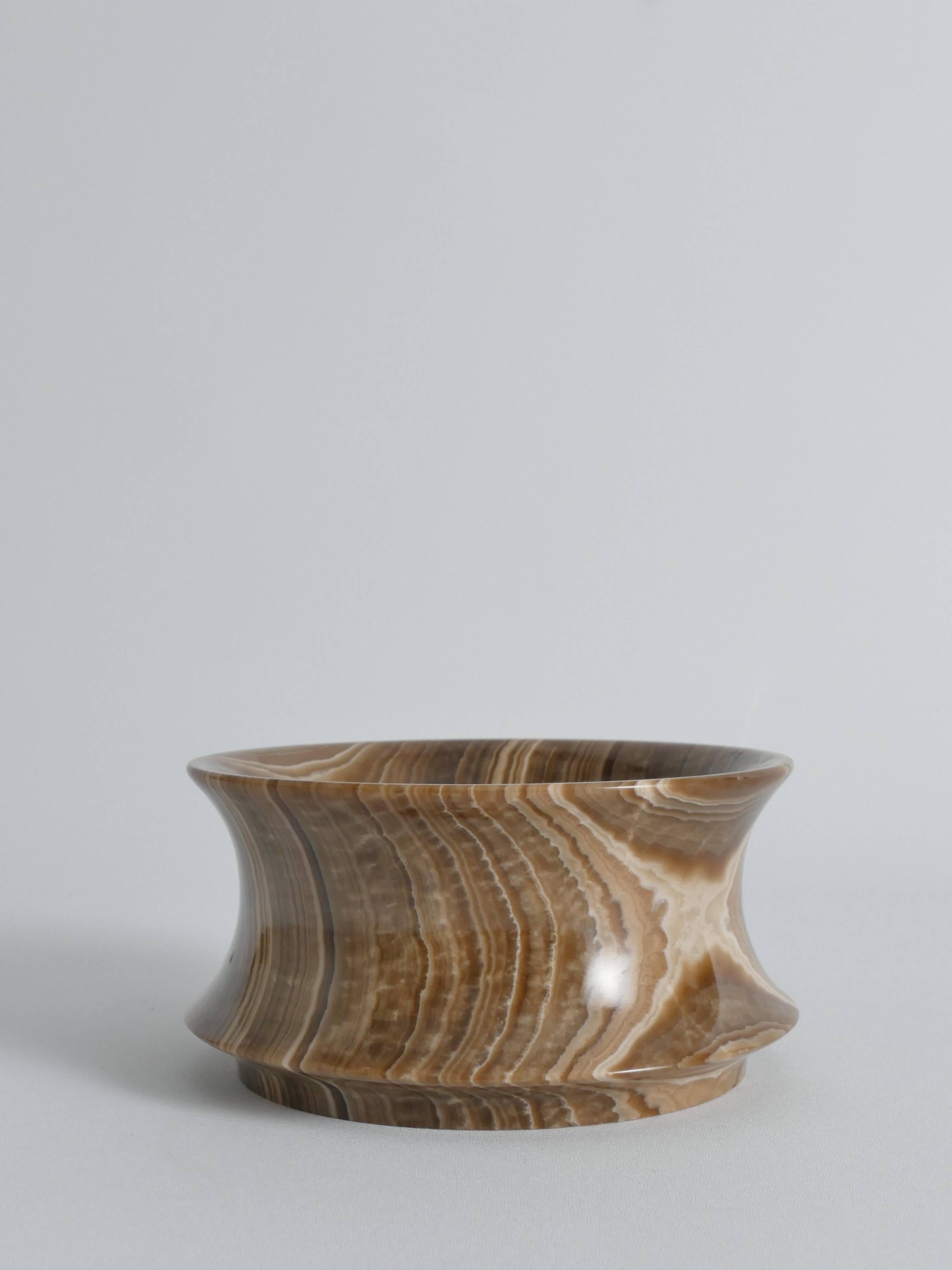 Hand Turned Brown Onyx Bowl, Greece, 1970s
