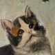 Oil on canvas "cat and fly", 1940s