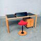 Scandinavian Ergonomic Design Writing Desk and Stool from Stokke, 1980s, Set of 3