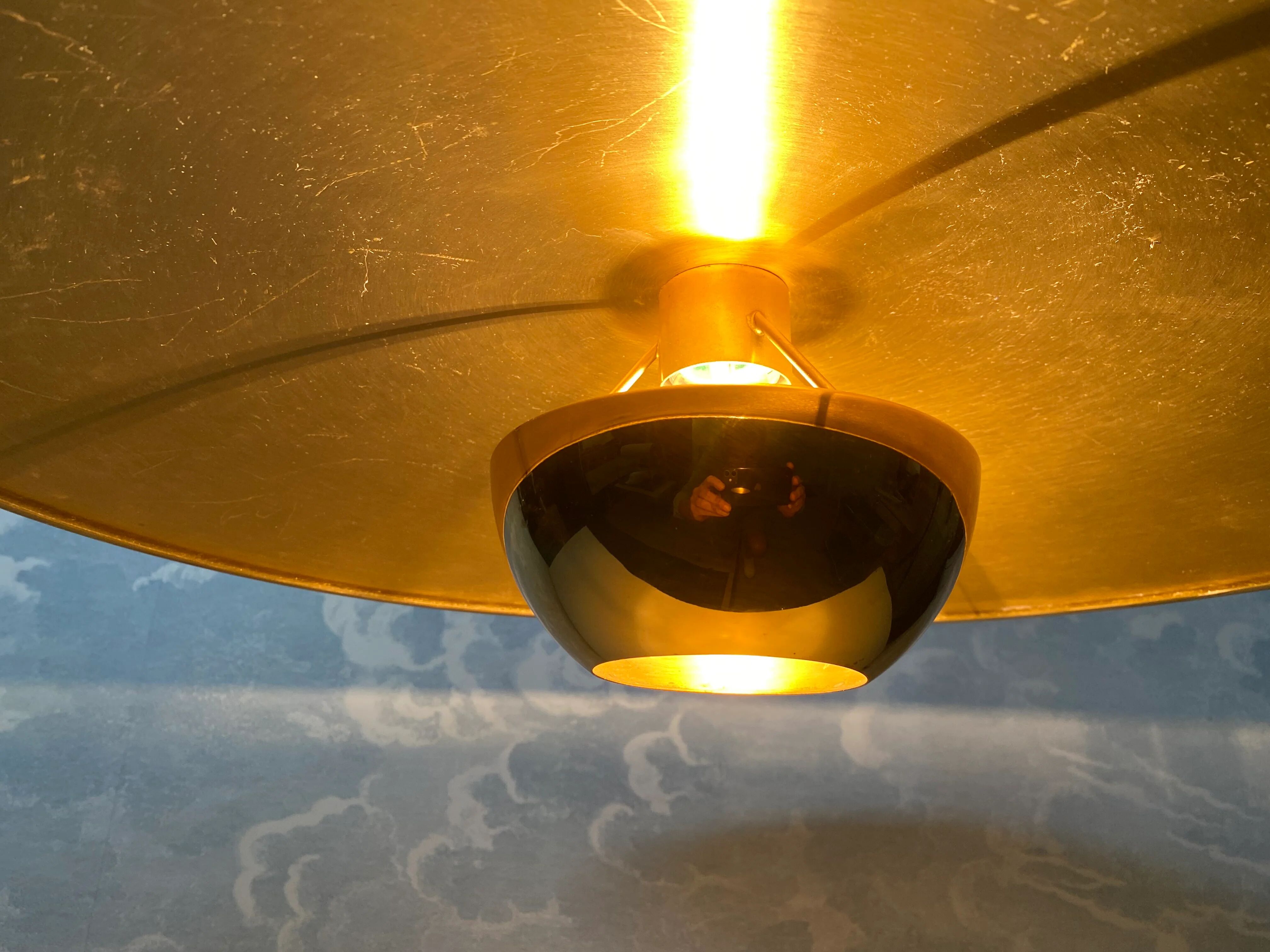 Adjustable brass pendant Onos 55 Center Pull by Florian Schulz, Germany, 1970s