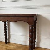 Antique beaded wood side table