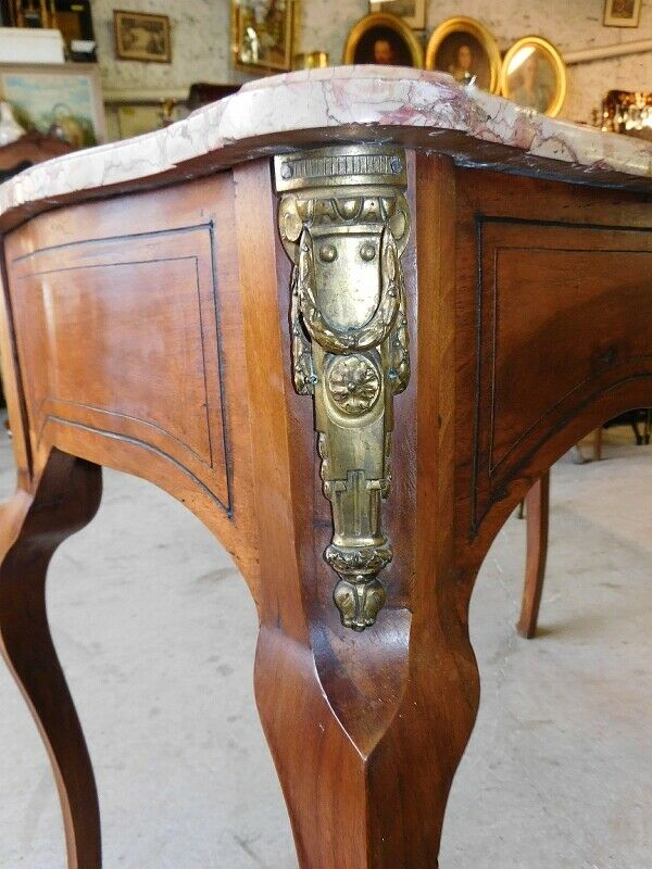 Gueridon middle table console marble tray of the 19th century